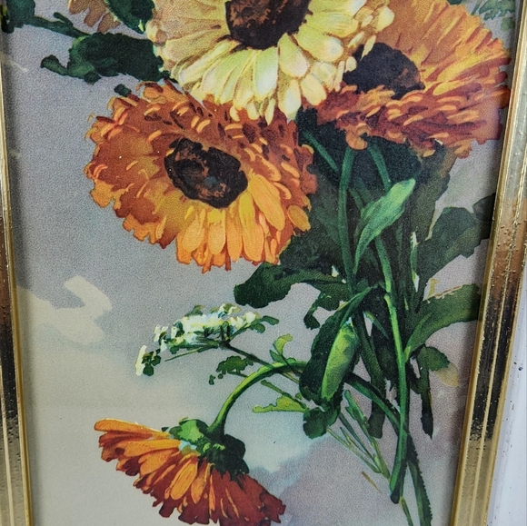 Vintage Lithograph Set Orange & Yellow Purple & Blue Bouquets by Catherine Klein - Picture 9 of 14